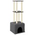 Rascador para gatos con postes de sisal gris oscuro 133,5