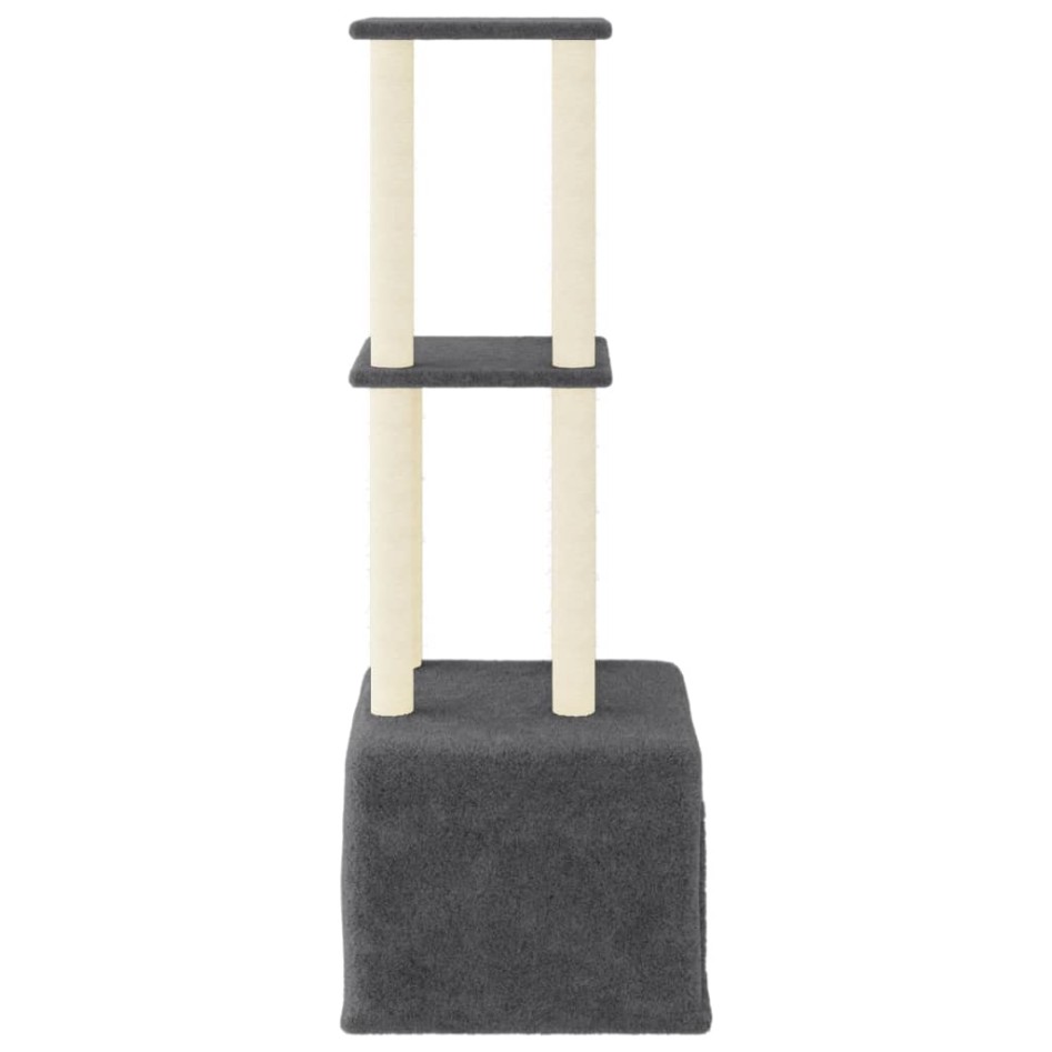 Rascador para gatos con postes de sisal gris oscuro 133,5