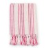 Manta a rayas de algodón rosa y blanco 220x250