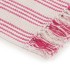 Manta a rayas de algodón rosa y blanco 220x250