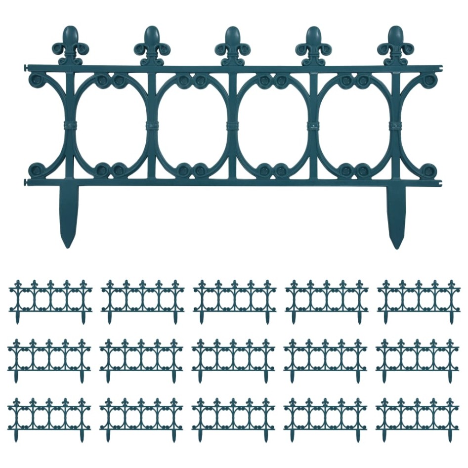 Bordes de jardín 16 unidades PP verde 10