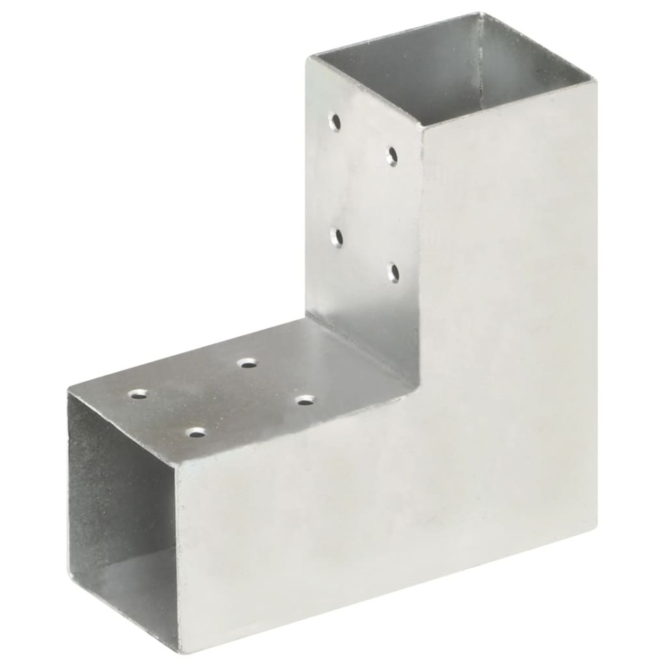 Conectores de postes en L 4 uds metal galvanizado 71x71