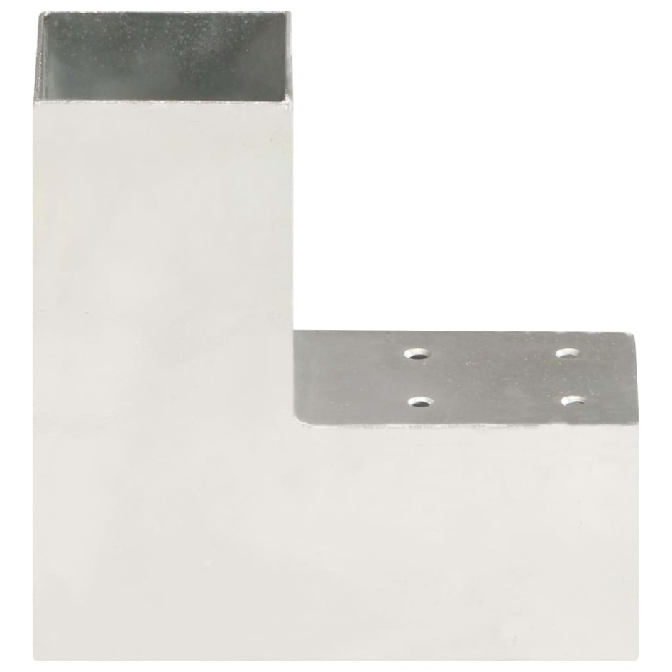 Conectores de postes en L 4 uds metal galvanizado 71x71