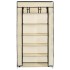 Mueble zapatero con funda de tela color crema 58x28x106