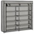 Mueble zapatero con funda de tela gris 115x28x110