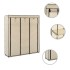 Armario con compartimentos y varillas tela crema 150x45x175