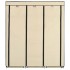 Armario con compartimentos y varillas tela crema 150x45x175