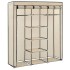 Armario con compartimentos y varillas tela crema 150x45x175