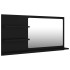 Espejo de baño madera contrachapada negro 90x10,5x45