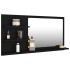 Espejo de baño madera contrachapada negro 90x10,5x45