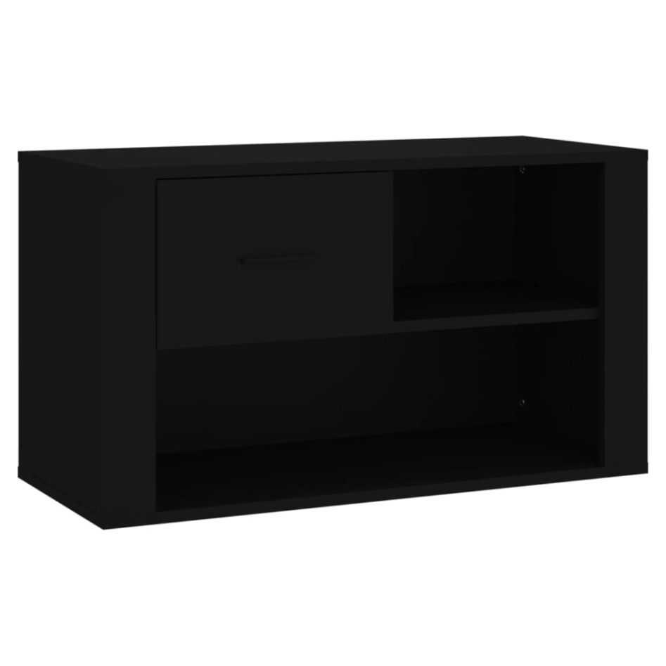 Mueble zapatero madera contrachapada negro 80x35x45
