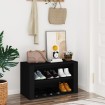 Mueble zapatero de madera contrachapada negro 75x35x45 cm