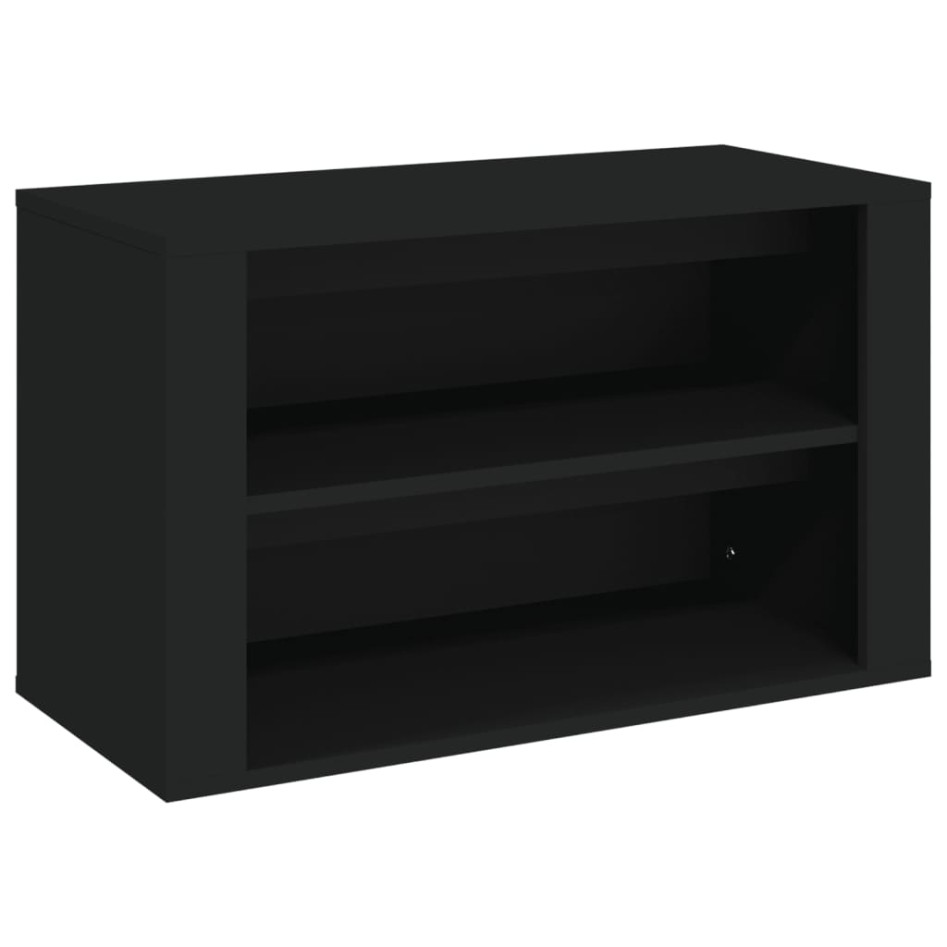 Mueble zapatero de madera contrachapada negro 75x35x45