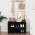 Mueble zapatero de madera contrachapada negro 75x35x45