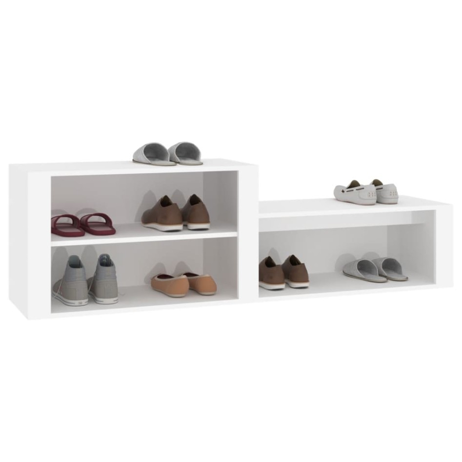 Mueble zapatero madera contrachapada blanco 150x35x45