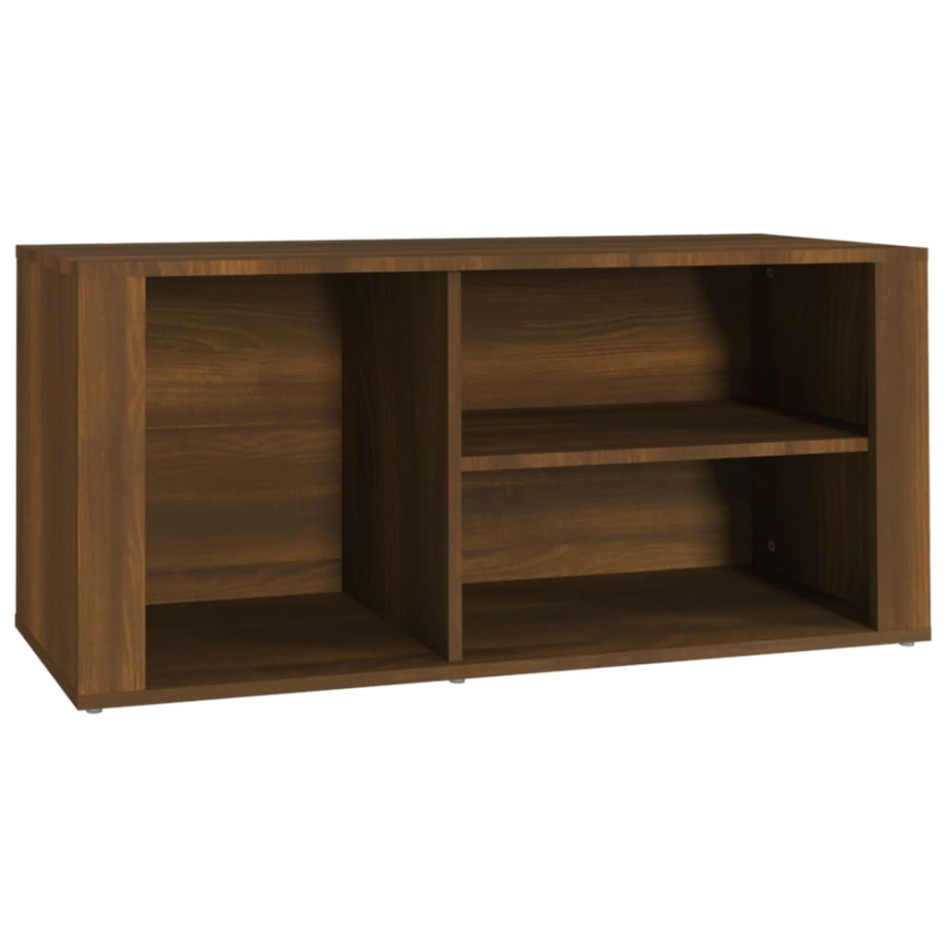 Mueble zapatero madera contrachapada marrón roble 100x35x45