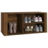 Mueble zapatero madera contrachapada marrón roble 100x35x45