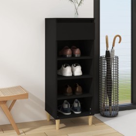 Mueble zapatero madera contrachapada negro 40x36x105