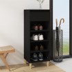 Mueble zapatero madera contrachapada negro 40x36x105 cm