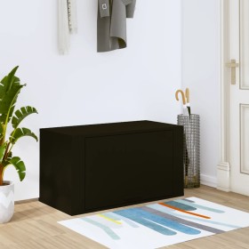 Mueble zapatero pared madera contrachapada negro 70x35x38