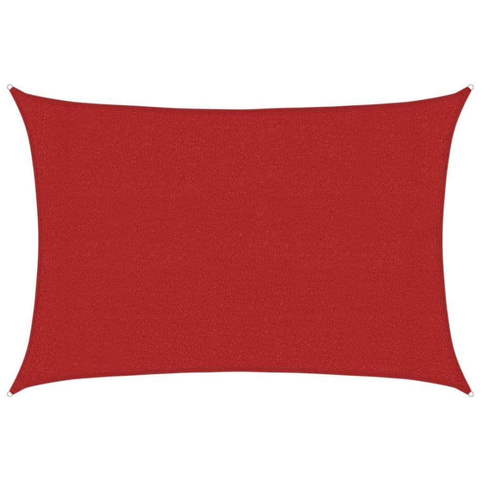 Toldo de vela rojo HDPE 160 g/m² 3x4