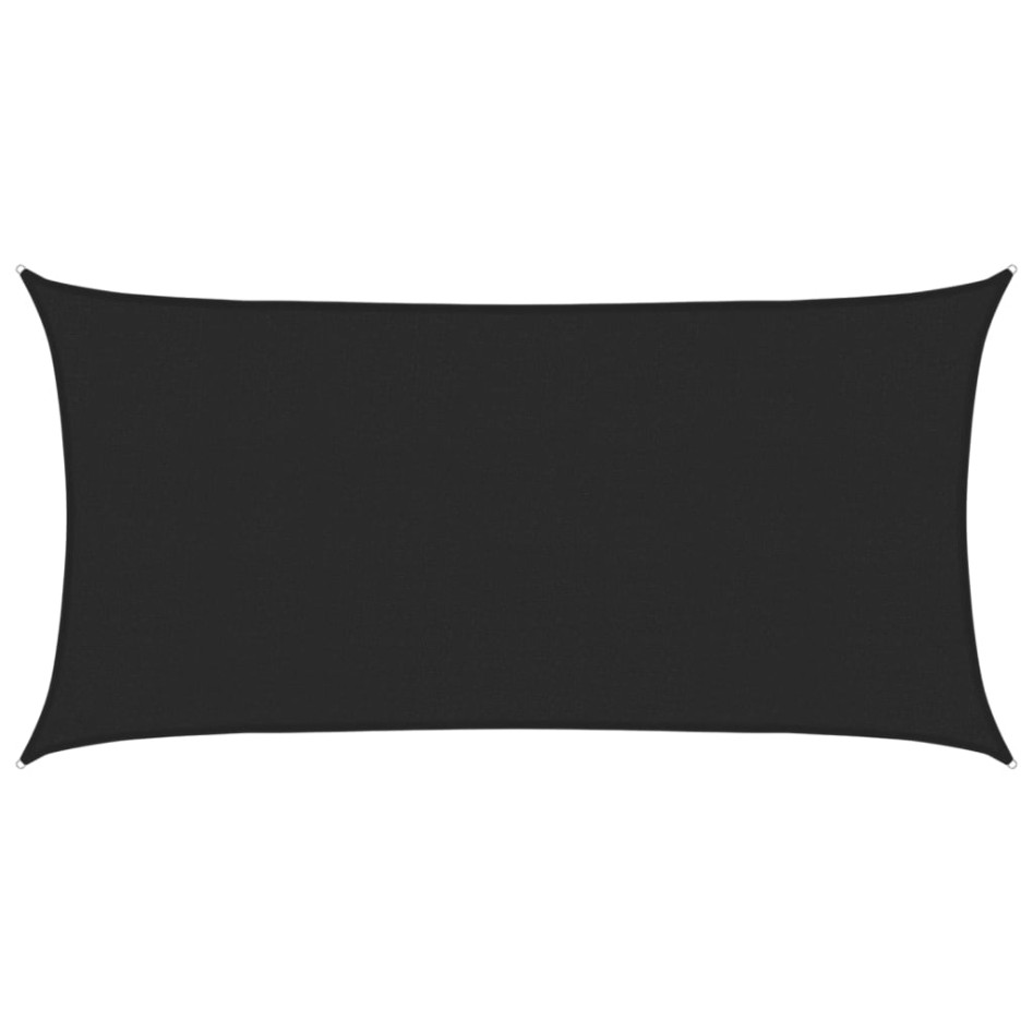 Toldo de vela HDPE negro 160 g/m² 2,5x5