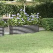 Jardinera de acero con recubrimiento en polvo gris 152x40x36cm