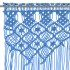 Cortina de macramé algodón azul 140x240