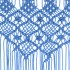 Cortina de macramé algodón azul 140x240