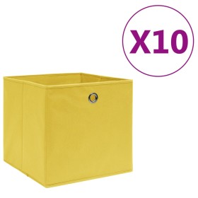 Cajas de almacenaje 10 uds tela no tejida amarillo 28x28x28