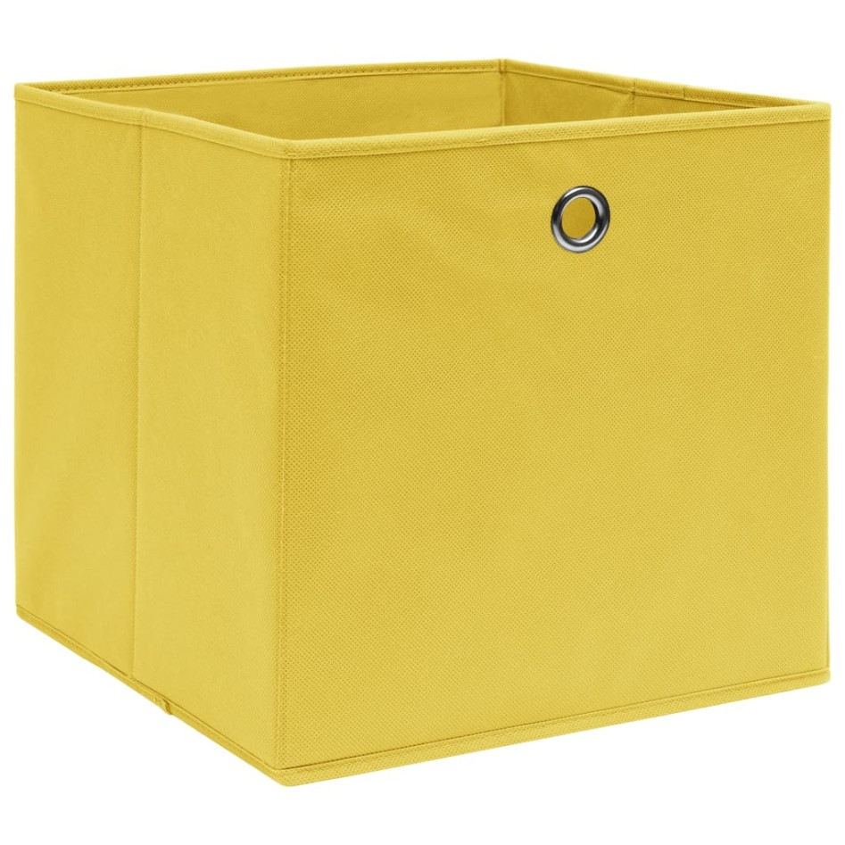 Cajas de almacenaje 10 uds tela no tejida amarillo 28x28x28