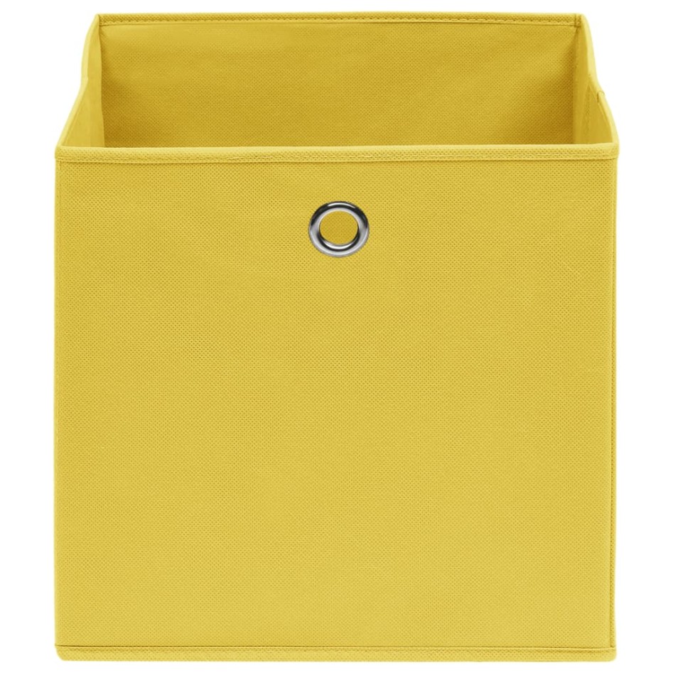 Cajas de almacenaje 10 uds tela no tejida amarillo 28x28x28