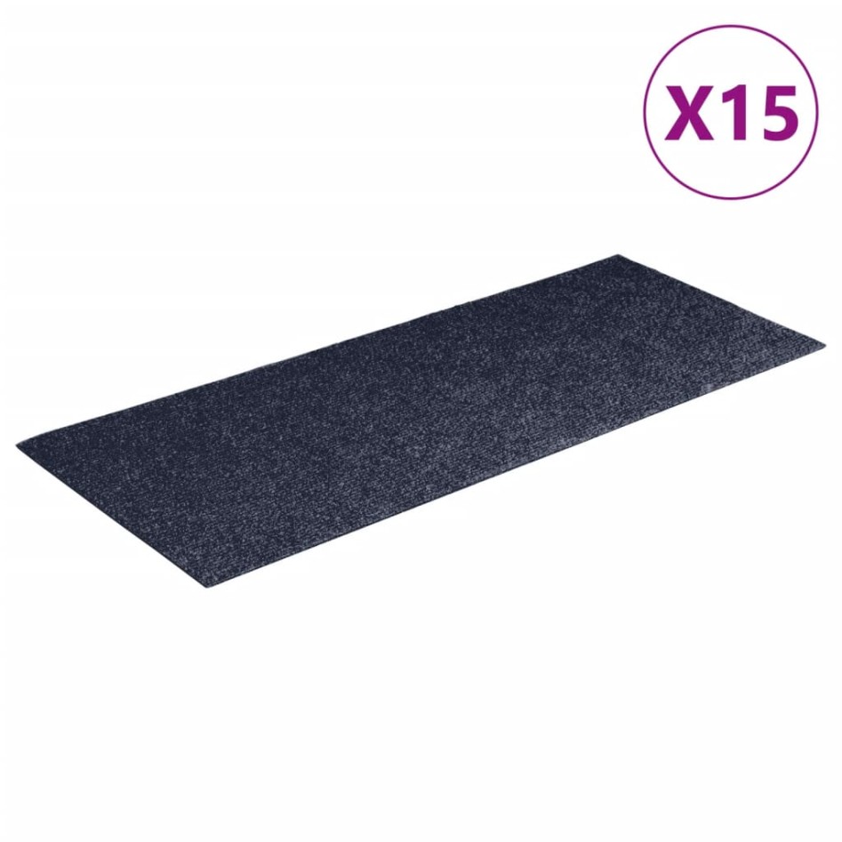 Alfombrilla autoadhesiva escalera 15 uds gris azul 60x25