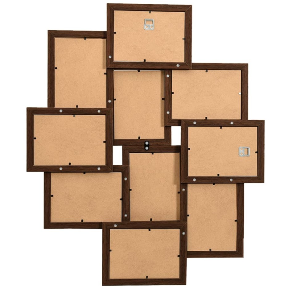 Marco collage para fotos 10x(13x18 cm) marrón oscuro