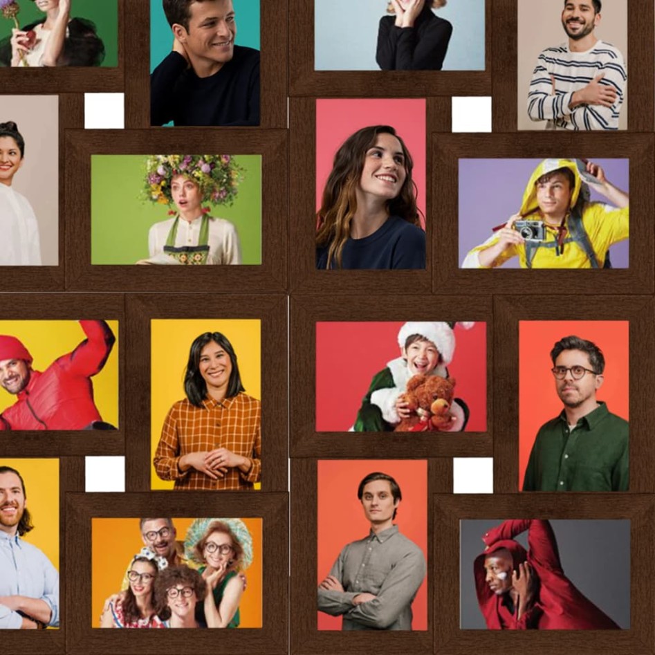 Marco collage para fotos 24x(13x18 cm) marrón oscuro