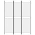 Biombo divisor de 3 paneles de tela blanco 150x200