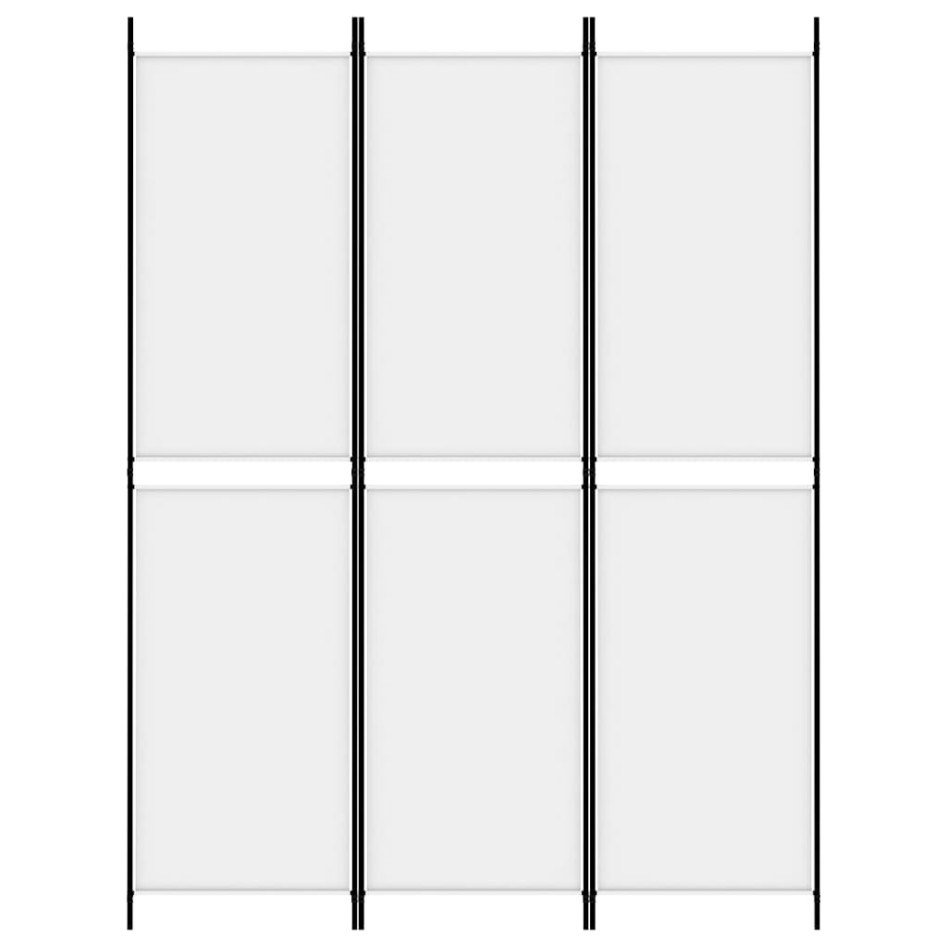 Biombo divisor de 3 paneles de tela blanco 150x200