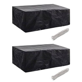 Funda de muebles de jardín 2 uds set ratán 8 personas 8