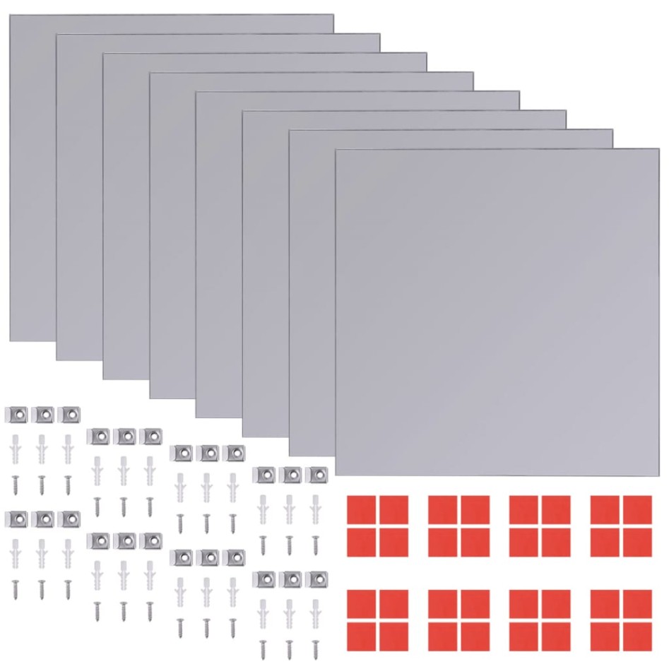 Azulejos de espejo sin marco vidrio 20,5 cm 16