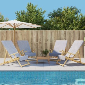 Toallas de playa 4 uds tela gris 400 g/m² 60x135