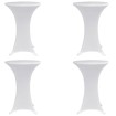 Mantel elástico para mesa alta 4 unidades blanco Ø70 cm