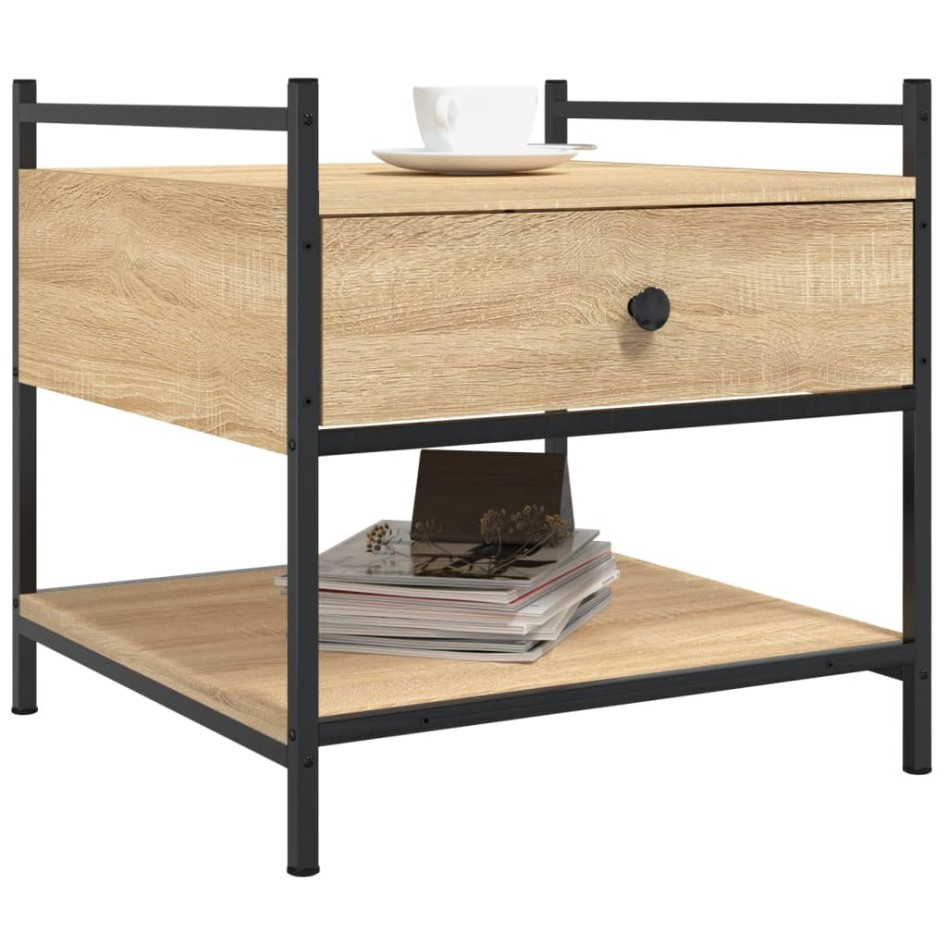 Mesa de centro madera de ingeniería roble Sonoma 50x50x50