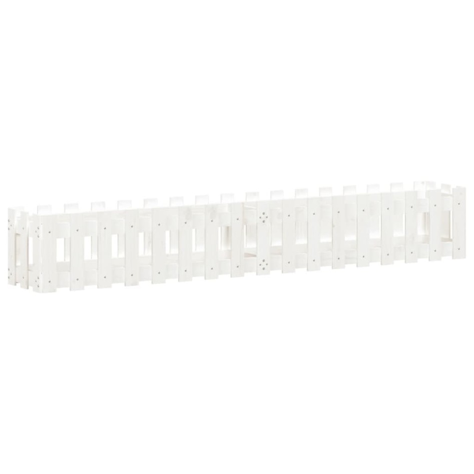 Arriate elevado jardín con valla madera pino blanco