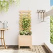 Jardinera con estantería madera maciza pino 39x39,5x114 cm