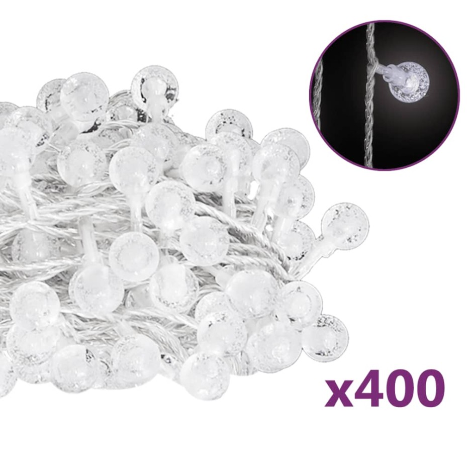 Guirnalda de luces globos 8 funciones 40 m 400 LEDs blanco