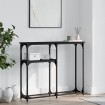 Mesa consola madera de ingeniería negra 90x22,5x75 cm