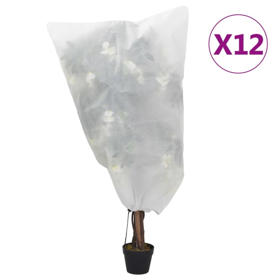 Cubiertas para plantas con cordón 12 uds 70 g/m² 0,8x1,2