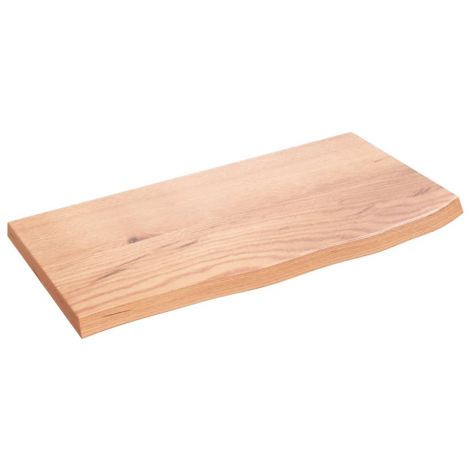 Estante de pared madera de roble tratada marrón claro