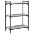 Librería 3 estantes madera ingeniería gris Sonoma 60x30x86