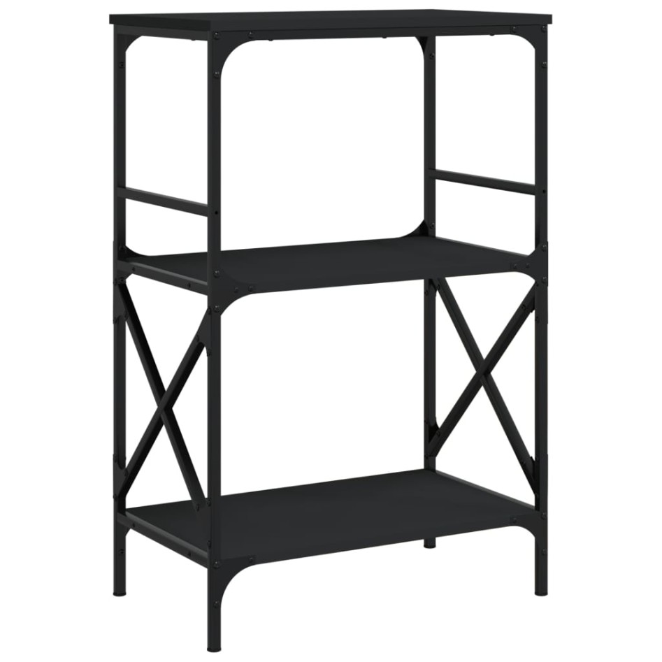 Librería de 3 estantes madera ingeniería negro 56x35x90,5